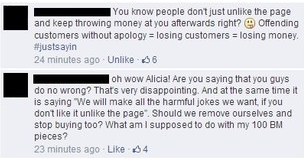 Fans respond to Black Milk Clothing on Facebook