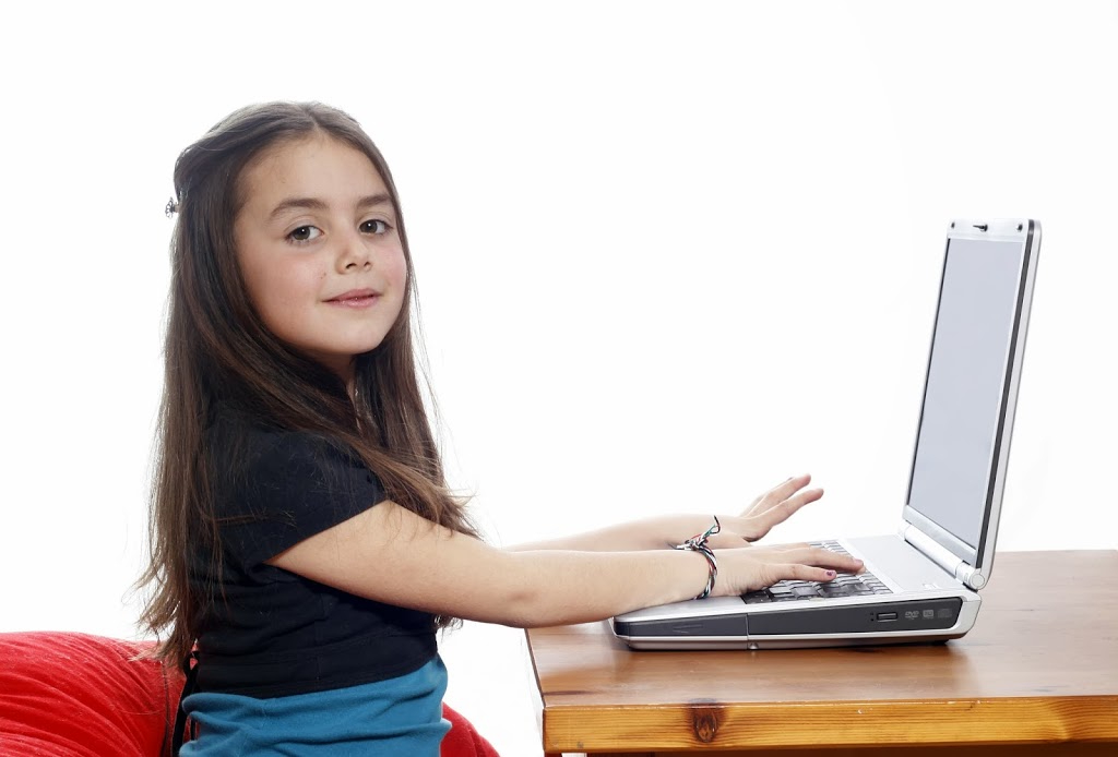 Little Girl With Laptop