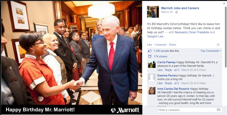 Marriott asks for birthday wishes