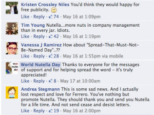 Nutella WND Facebook Comments