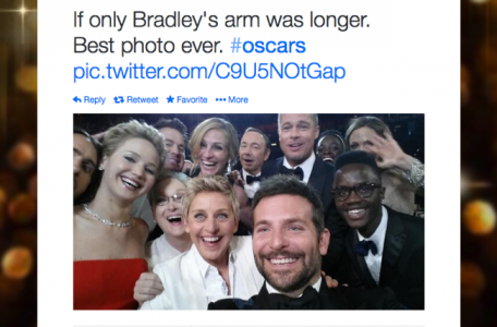 The most retweeted tweet ever - the 2014 Oscars