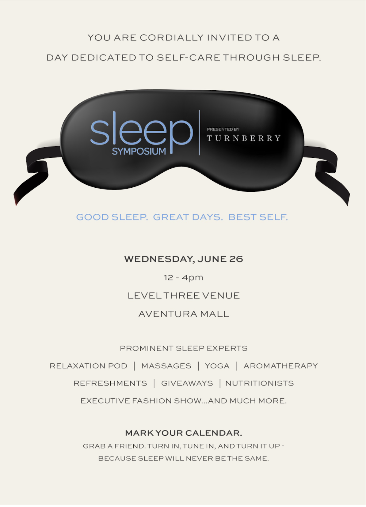 Turnberry Sleep Symposium Invitation