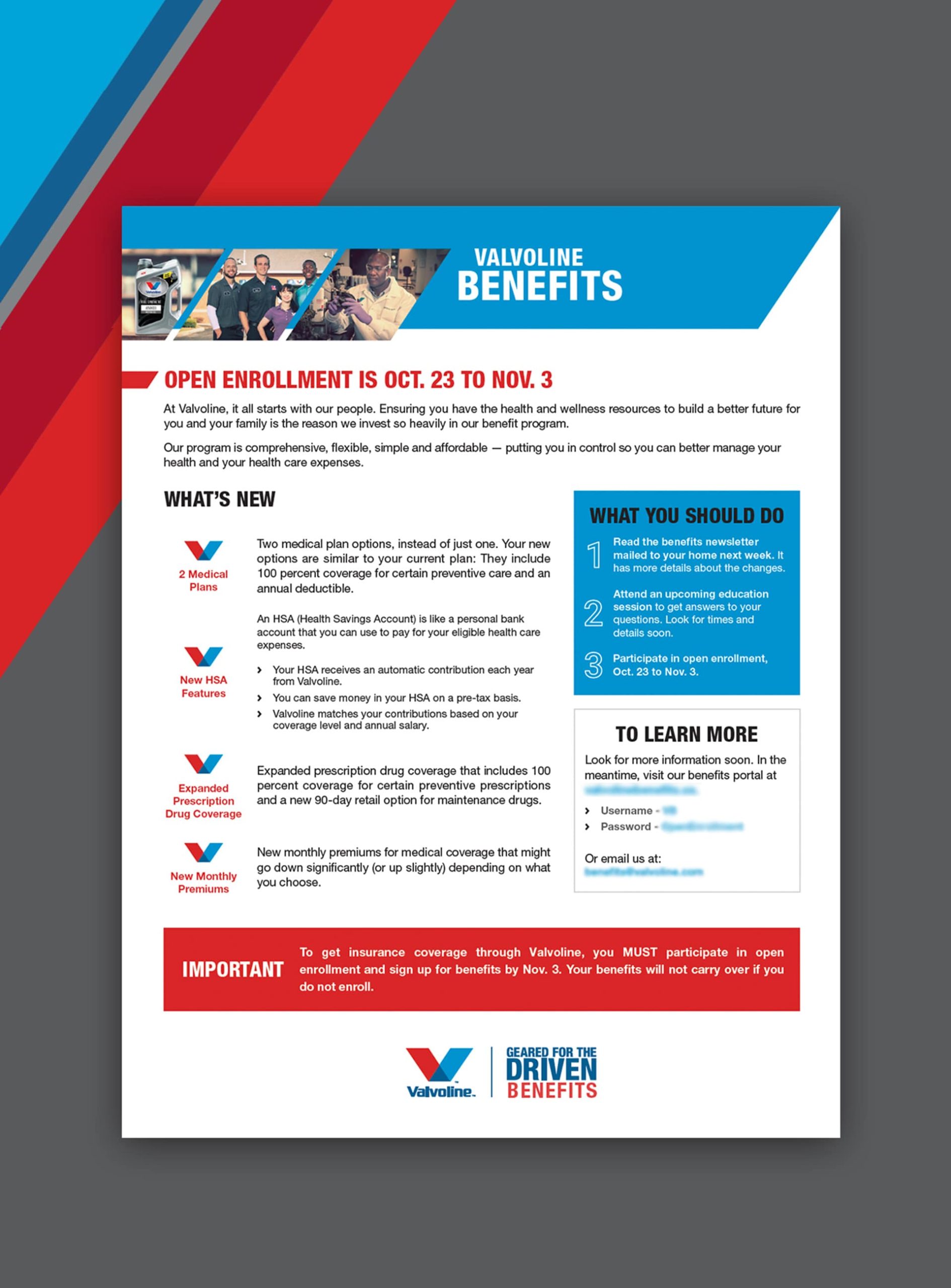 Valvoline Benefits Flyer