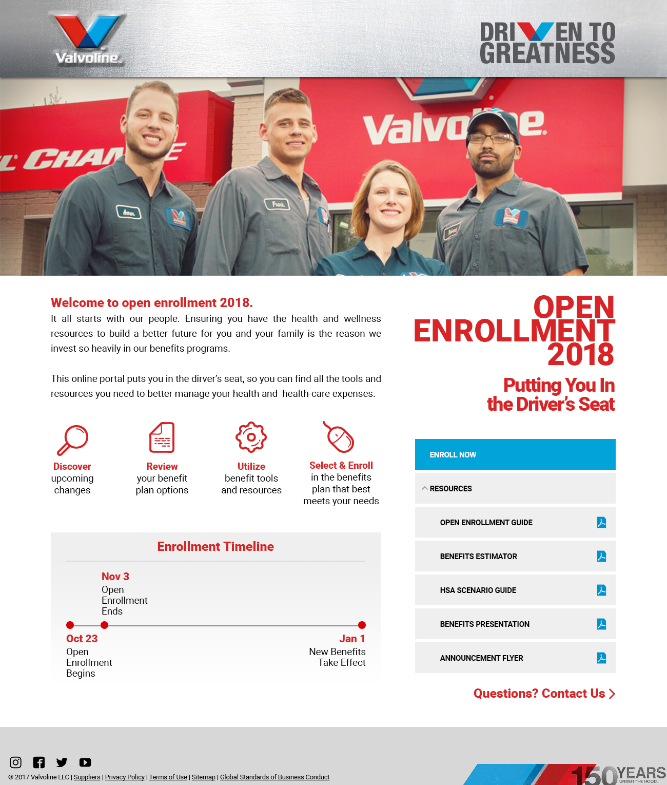 Valvoline Microsite